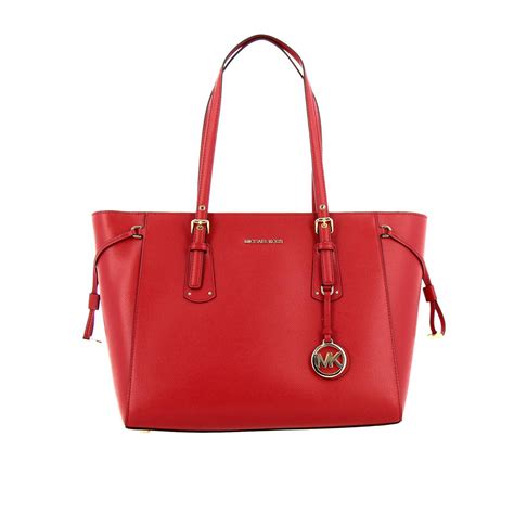 michael kors tote bag red|Michael Kors red messenger bag.